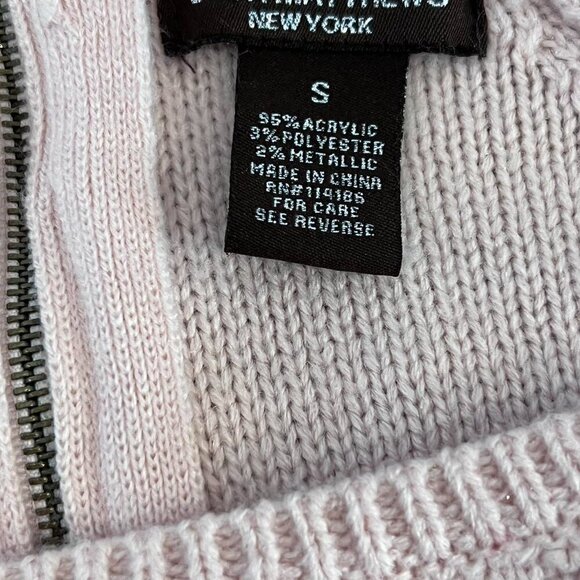 Women’s Pretty Pink Acrylic Sweater with Textured Design and Metallic Flakes - Picture 4 of 5